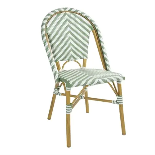  Bolero parisian style rattan side chair | light green | (pack of 2) 