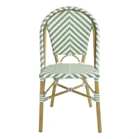 chaise d'appoint en rotin de style parisien | vert clair | (paquet de 2)