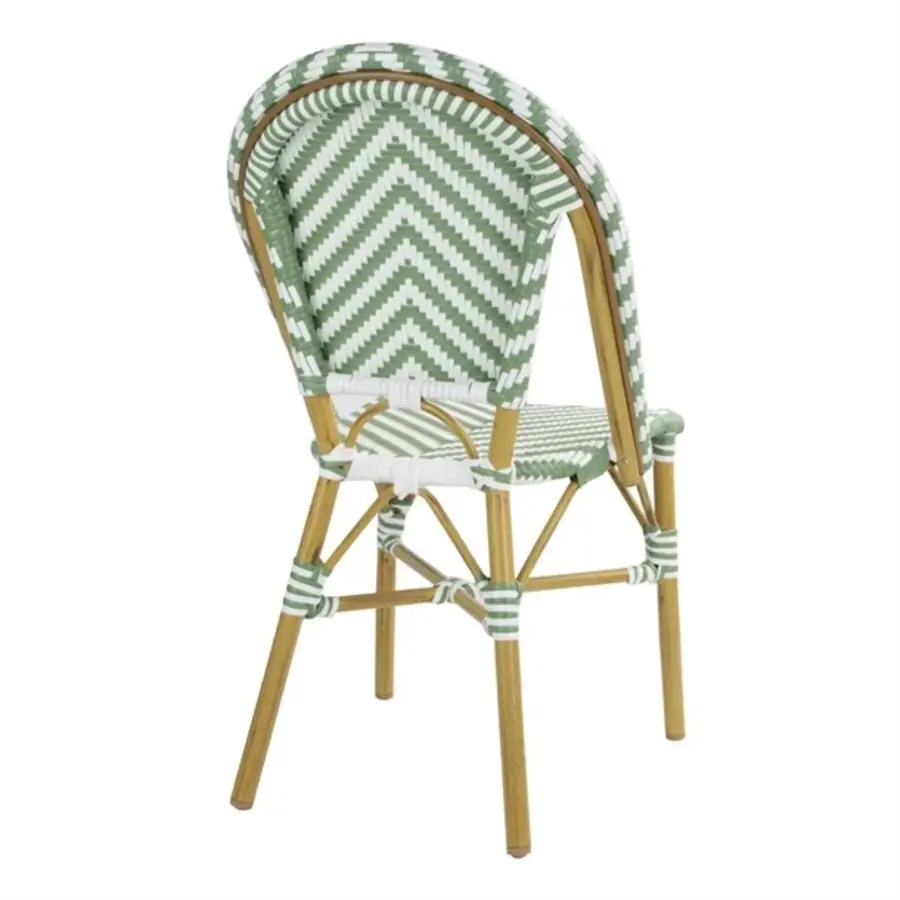 chaise d'appoint en rotin de style parisien | vert clair | (paquet de 2)