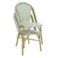 chaise d'appoint en rotin de style parisien | vert clair | (paquet de 2)