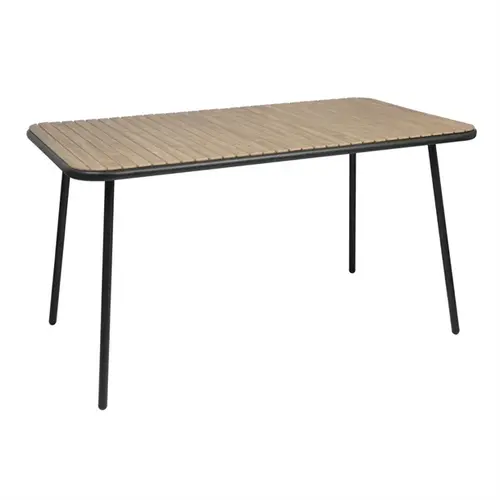  Bolero Table rectangulaire Santorini effet bois | 75,5 (H) x 140 (L) x 79,8 (P) cm 