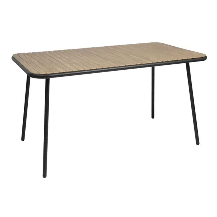 Santorini rechteckiger Tisch in Holzoptik | 75,5 (H) x 140 (B) x 79,8 (T) cm