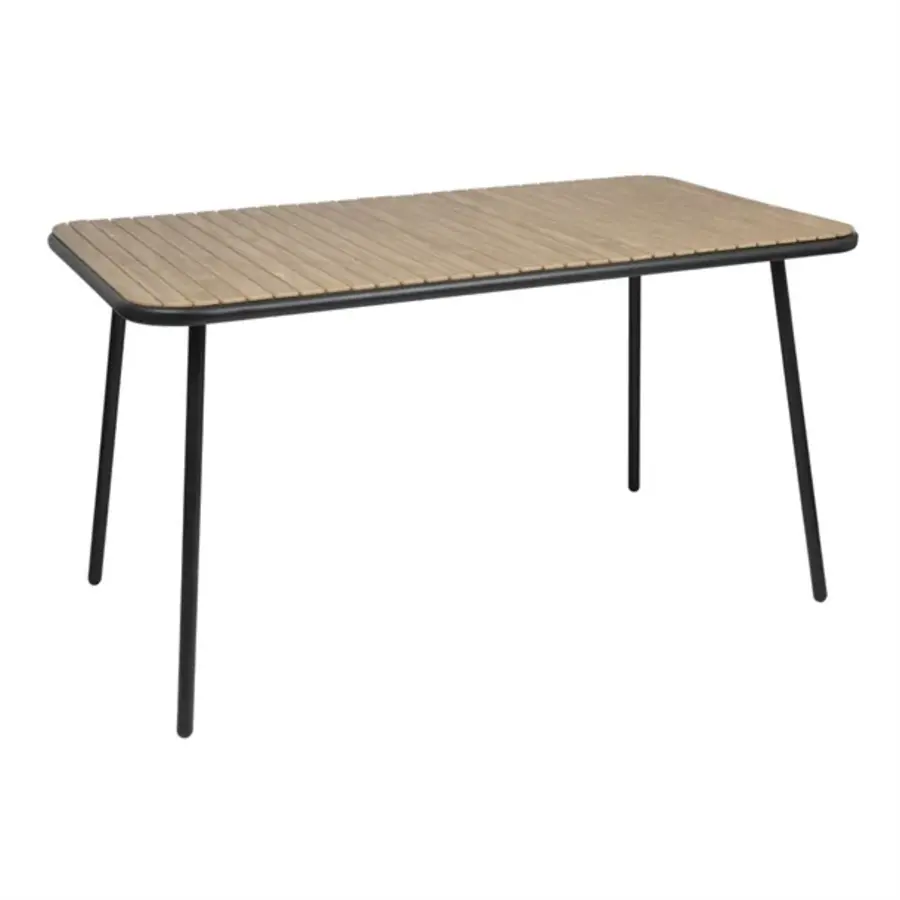 Santorini rechthoekige tafel houteffect | 75,5(H)x140(B)x79,8(D)cm