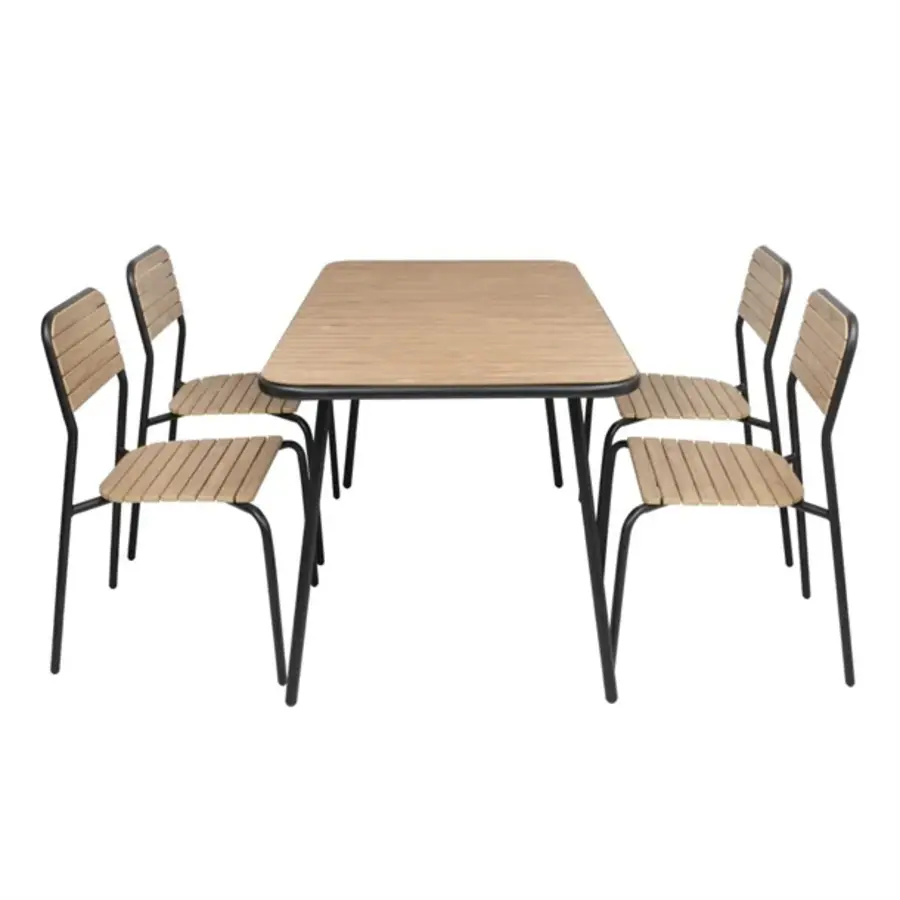 Santorini rechteckiger Tisch in Holzoptik | 75,5 (H) x 140 (B) x 79,8 (T) cm