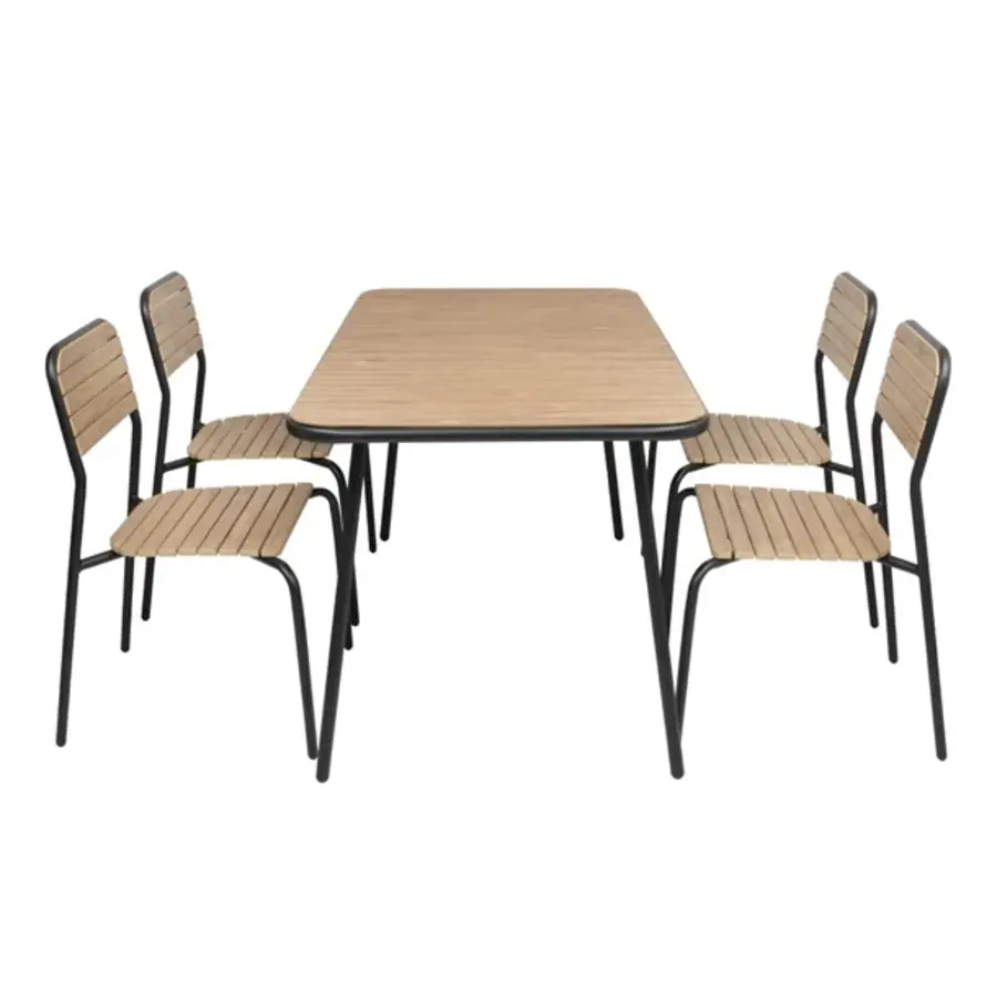 Santorini rechthoekige tafel houteffect | 75,5(H)x140(B)x79,8(D)cm