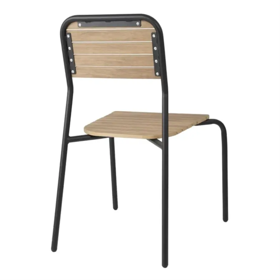 Chaises de jardin Santorini effet bois | (4 pièces)