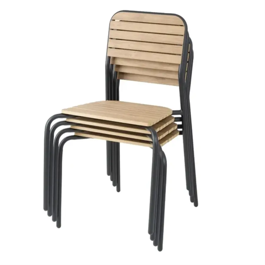 Chaises de jardin Santorini effet bois | (4 pièces)