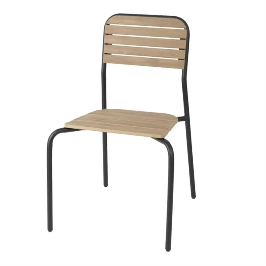 Santorini garden chairs with wood effect | (4 pieces)