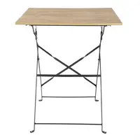 table carrée style pavé Perth effet bois | 71(H) x 60(L) x 60(P)cm