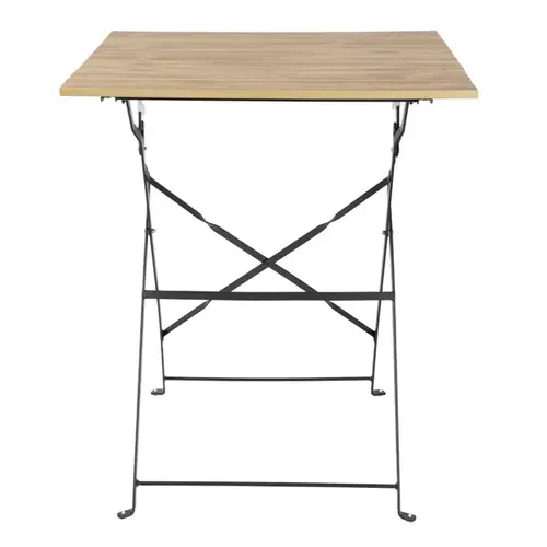  Bolero table carrée style pavé Perth effet bois | 71(H) x 60(L) x 60(P)cm 