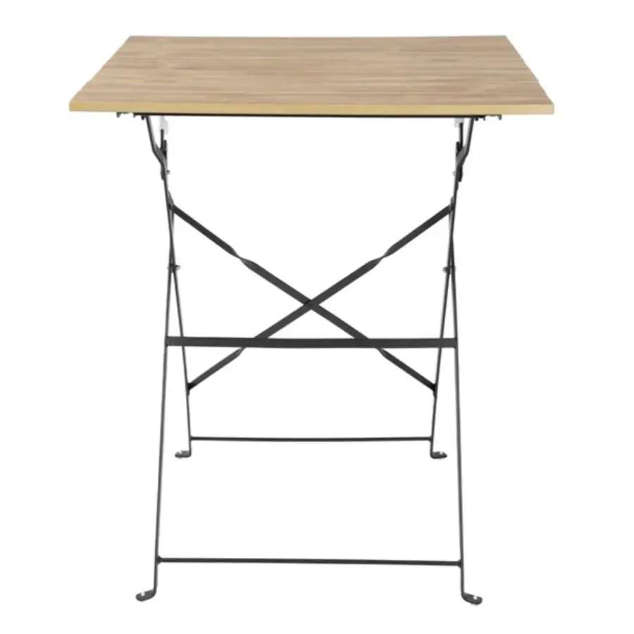 quadratischer Tisch im Perth-Pflasterstil mit Holzeffekt | 71 (H) x 60 (B) x 60 (T) cm