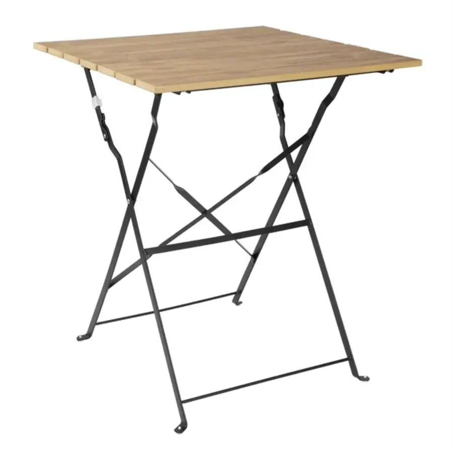 quadratischer Tisch im Perth-Pflasterstil mit Holzeffekt | 71 (H) x 60 (B) x 60 (T) cm