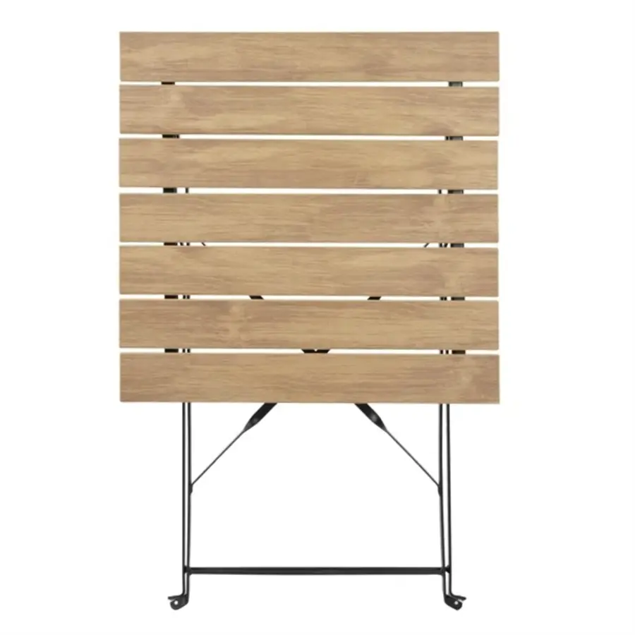 quadratischer Tisch im Perth-Pflasterstil mit Holzeffekt | 71 (H) x 60 (B) x 60 (T) cm