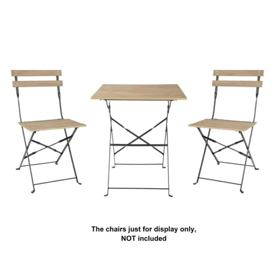 table carrée style pavé Perth effet bois | 71(H) x 60(L) x 60(P)cm
