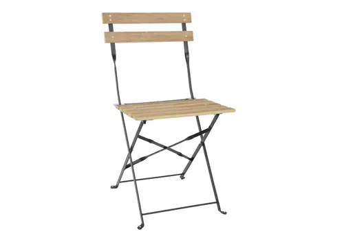  Bolero chaises pliantes effet bois style trottoir de Perth | (paquet de 2) 