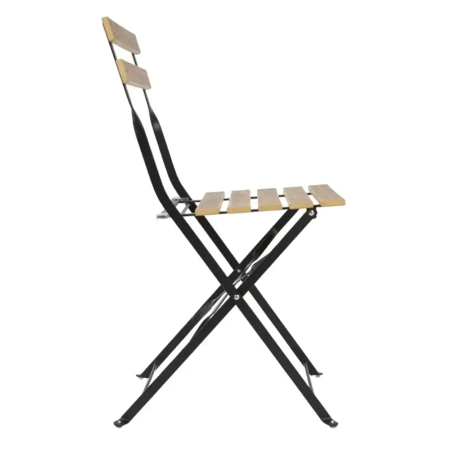 perth pavement style folding chairs with wood effect | (pack of 2)