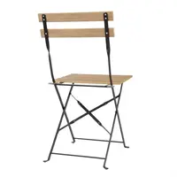 perth pavement style folding chairs with wood effect | (pack of 2)