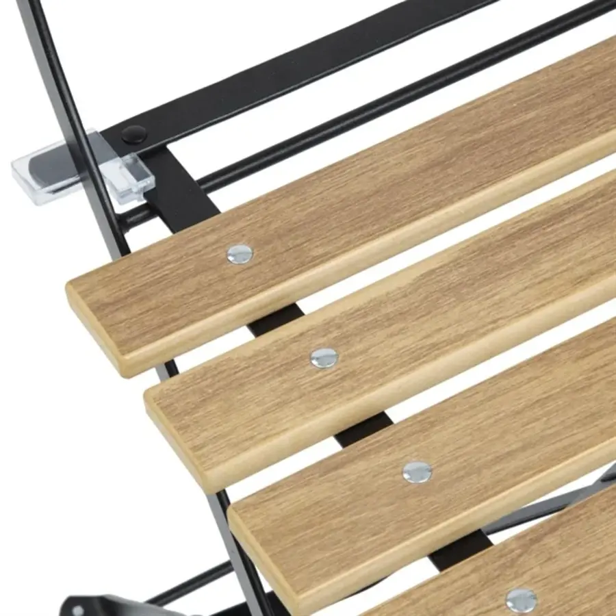 perth pavement style wood effect folding chairs | (pack of 2)