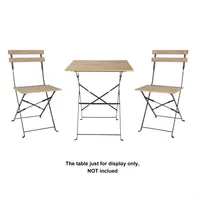 perth pavement style folding chairs with wood effect | (pack of 2)
