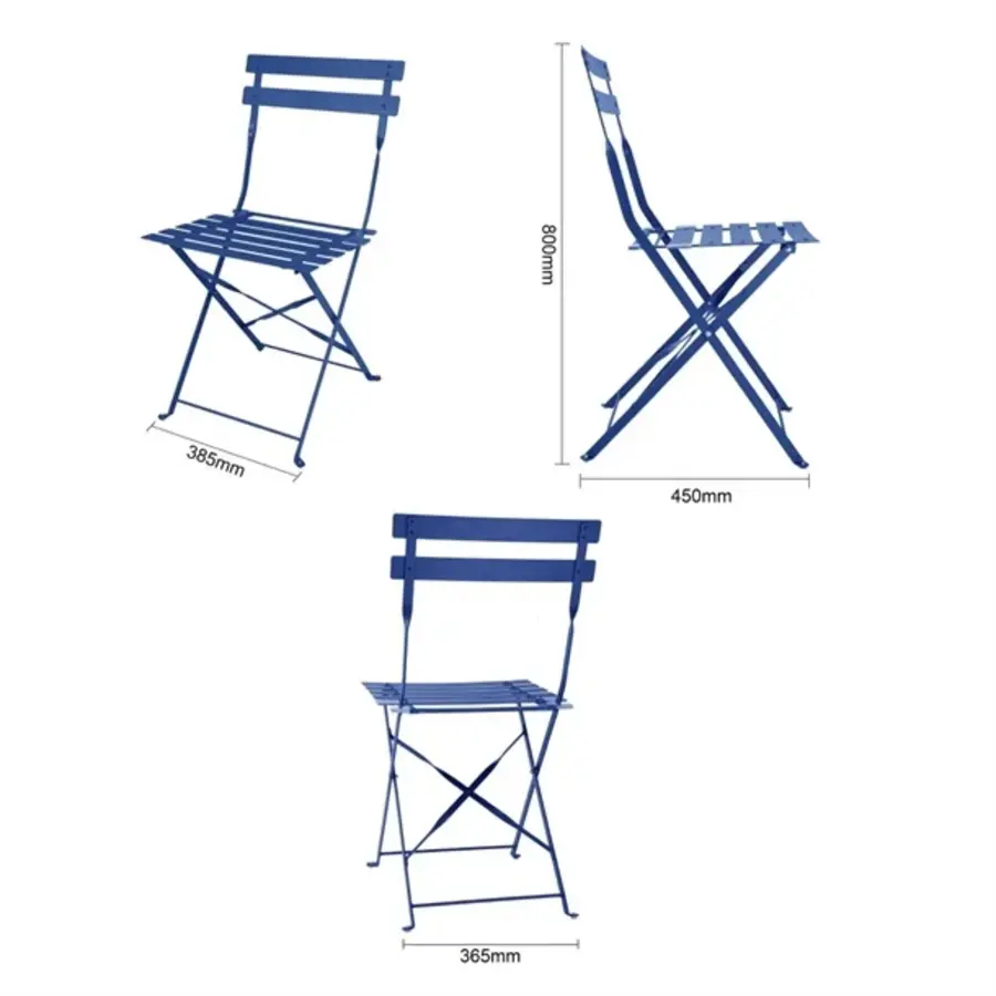 perth folding chairs | Navy blue | (pack of 2)