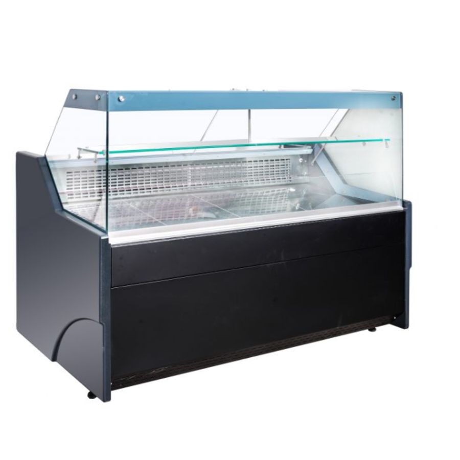 Vitrine réfrigérée Wesley | acier inoxydable | Noir | 159 (l) x 90,2 (p) x 123 cm (h)