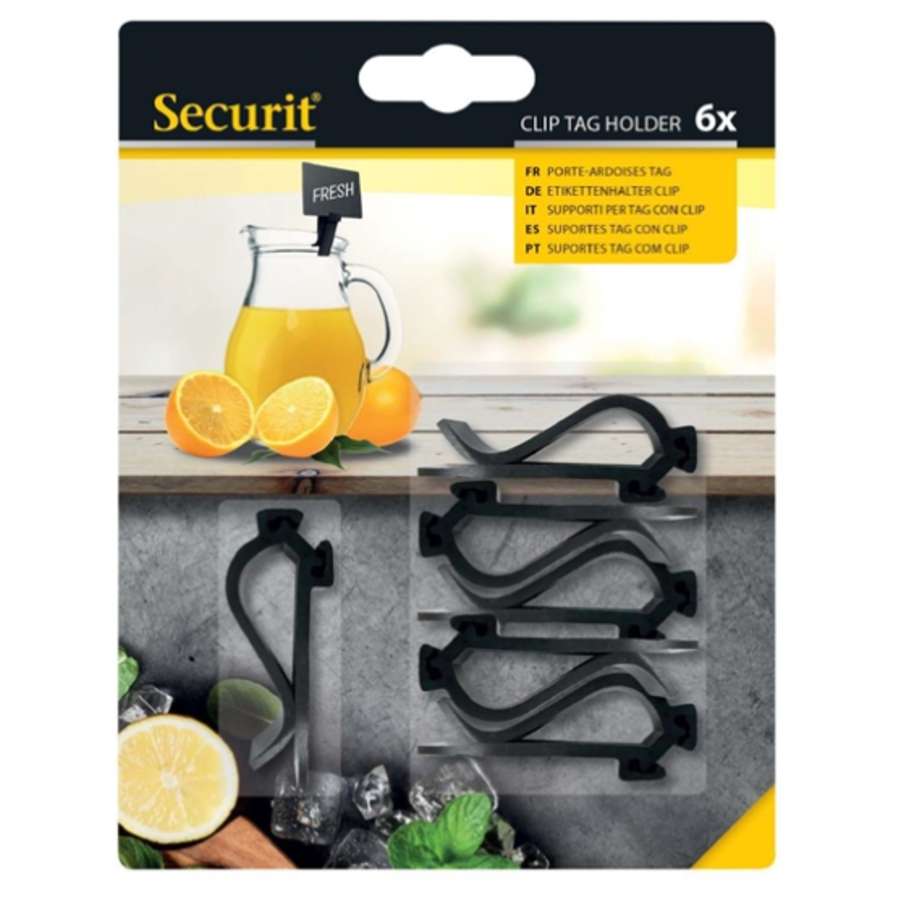 Porte-étiquette à clip | Plastique | 14,4 (h) x 9 (l) x 19,3 (p) cm | ( 6 pièces )