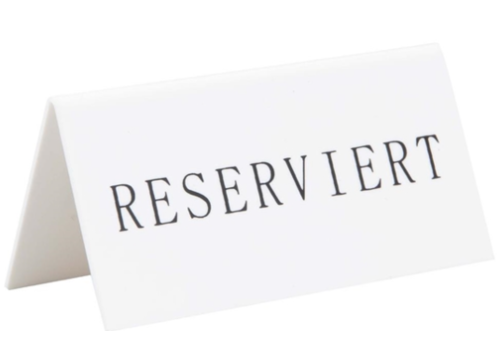  Securit Securit Reservation Table steht auf Deutsch Reserviert | Kunststoff | 14,2 (H) x 8 (B) x 49 (T) cm 