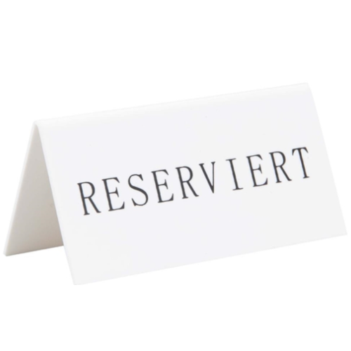  Securit Securit Reservation Table steht auf Deutsch Reserviert | Kunststoff | 14,2 (H) x 8 (B) x 49 (T) cm 