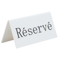 Securit Reservation table stands in French Réservé| Plastic | 14.2(h) x 8(w) x 49(d)cm