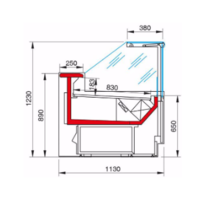 Refrigerated display case - ZARA2 VENT GI L200 | 1.955(w) x1.130 (d) x1.230 (h) mm