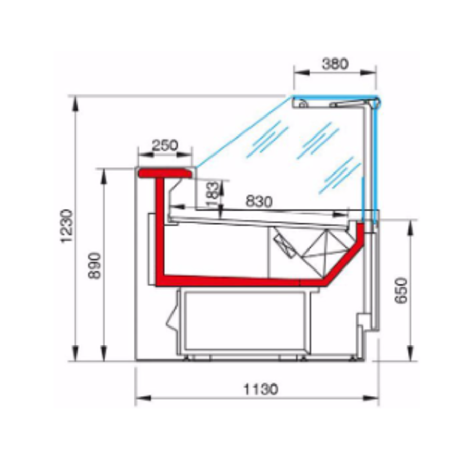 Refrigerated counter - ZARA2 VENT GI L200 | 1,955(w) x1,130 (d) x1,230 (h) mm