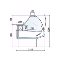 Kühlvitrine - DALLAS3 VC 3125 Umluft | 3.205 (B) x 1.145 (T) x 1.256 (H) mm