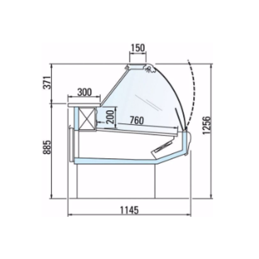 Refrigerated display case - DALLAS3 VC 3125 Ventilated | 3,205(w) x 1,145(d) x 1,256(h) mm