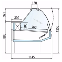 Refrigerated display case - DALLAS3 VC 3750 Ventilated | 3,830(w) x 1,145 (d) x 1,256 (h) mm