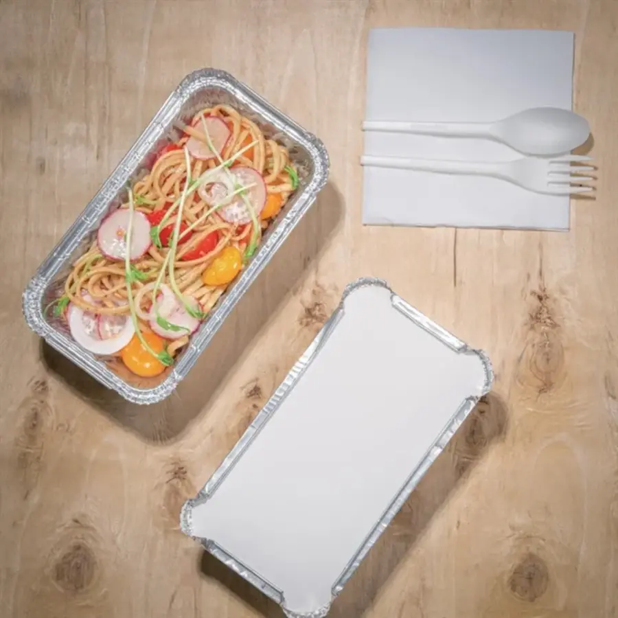 Récipients et couvercles en aluminium Nisbets Essentials | 660 ml | (50 pièces)