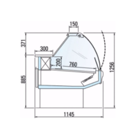 Koeltoonbank - DALLAS3 VC 1875 Ventilated | RVS | 1.955(b) x 1.145(d) x1.256 (h) mm