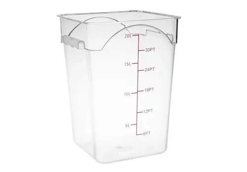  Hygiplas Conteneur de rangement carré en polycarbonate | 20L | 28,2 (l) x 40 (h) cm 