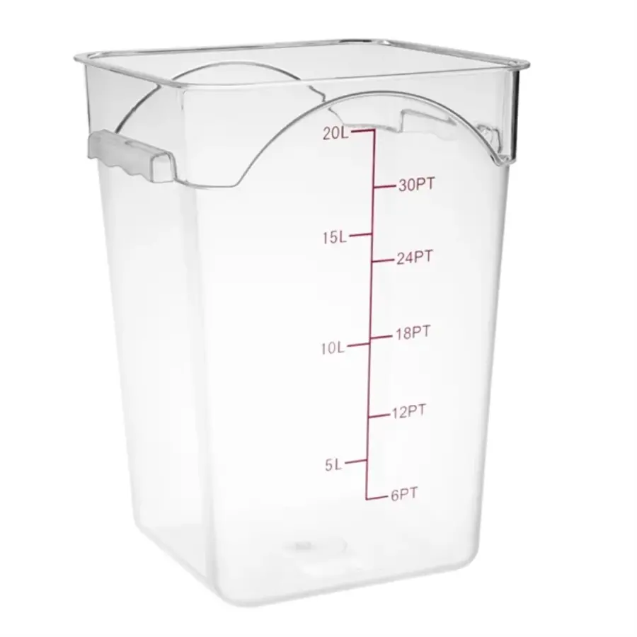 Conteneur de rangement carré en polycarbonate | 20L | 28,2 (l) x 40 (h) cm