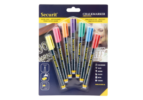  Securit Liquid chalk marker 1-2mm Nib | 7 Colors | 7 Pieces 