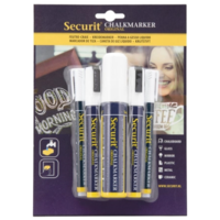 5 Original Chalk Marker, chiseled marker with block tip | White | Liquid chalk