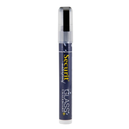  Securit Wasserfester Kreidemarker in Schwarz mit 2-6mm Spitze | Glas + Tafel | Flüssigkreide 