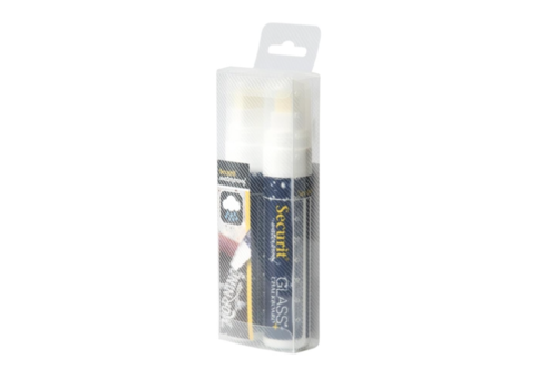  Securit Wasserfester Kreidemarker in Weiß mit 7-15 mm Spitze | 2 Stück | Glas + Tafel 
