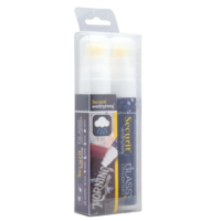 waterproof chalk marker in white with 7-15 mm nib | 2 Pieces | glass + chalkboard