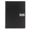 Securit Couverture de menu A4 en cuir brut noir