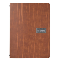Carte de menu en cuir reconstitué Ruga de la série Leather A4