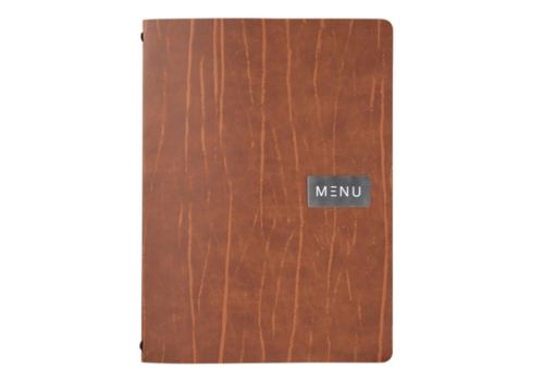  Securit Carte de menu en cuir reconstitué Ruga de la série Leather A4 