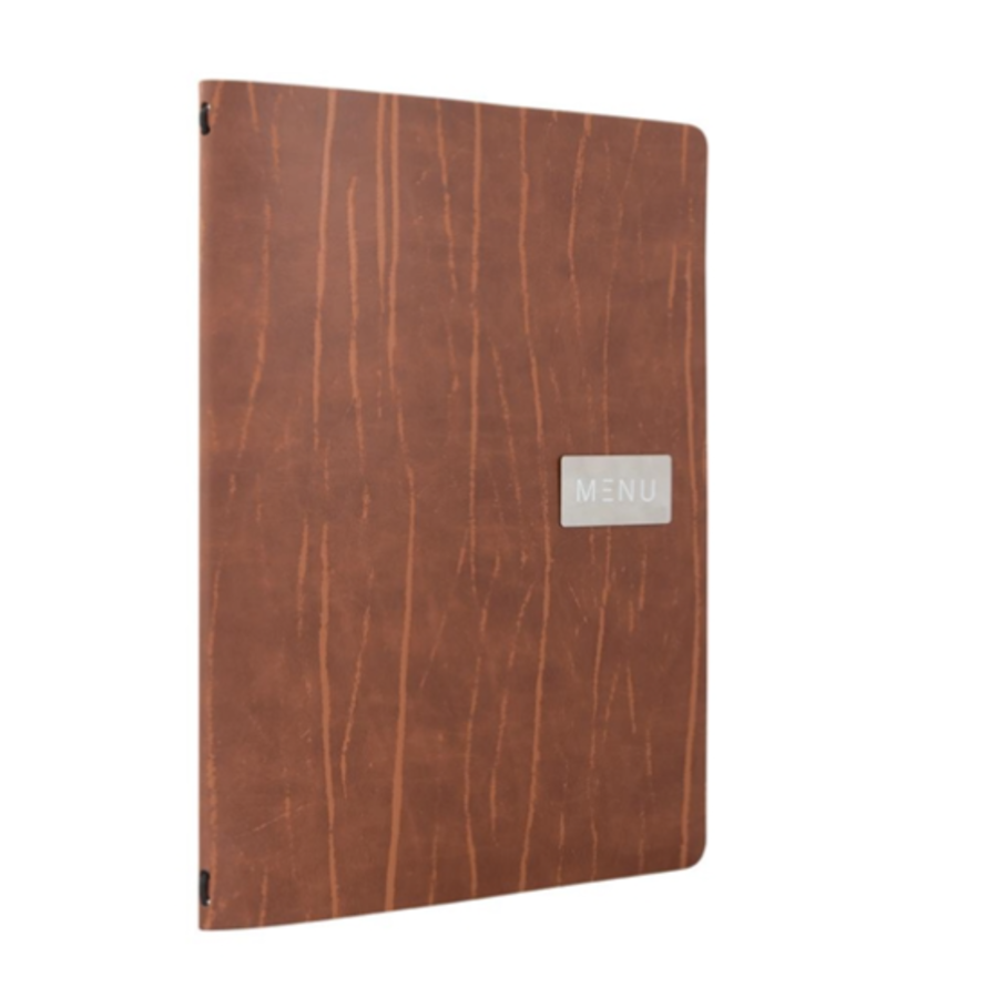 Carte de menu en cuir reconstitué Ruga de la série Leather A4
