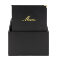 Classic leather style 20 sets 4x A4 menu cards | Faux leather | 22.3(w) x 30.2(d) x 37.4 (h) cm