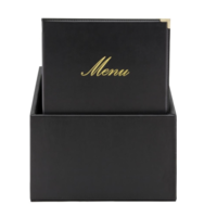 Secure | Classic leather style 20 sets of 4x A4 menu cards | Leatherette | 37.4(h)x22.3(w)x30.2(d)cm