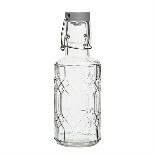  Olympia Bouteille d'eau en verre Geo avec bouchon | 380 ml | (6 pièces) 
